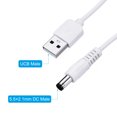 thumbnail image 3 of Unique Bargains USB to DC Extension Cable with Switch Power Cords Dimmer Controller with LED Indicator White 2 Pack, 3 of 5