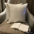 thumbnail image 2 of The HomeCentric Decorative Thow Pillow Covers Off White Pack of 2, 16"x16" (40x40 cm) Satin Solid Throw Cushion Covers For Couch, Solid Modern Style - Off White Slub Satin, 2 of 10