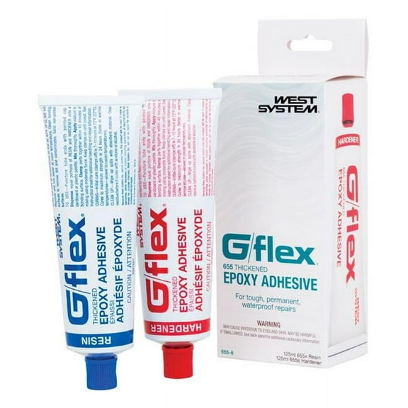 West System 655-8 G/flex Epoxy Adhesive, two 4.5 fl oz., White