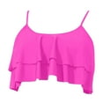thumbnail image 4 of Women'S Tankini Swimsuits Fashion Solid Color Sexy Crop Double Swimsuit Top 1 Hot Pink Modest Swimsuits For Women, 4 of 4