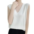 thumbnail image 2 of Antinious Women Solid V-Neck Knit Sleeveless Summer Casual Tank Top, 2 of 4
