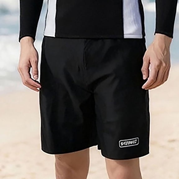 Men's Swimwear Rash Guard Shirt and Swim Trunks Set for Diving Snorkeling Surfing Swimming, XXL, Black