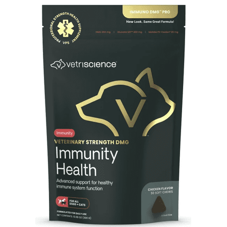 VetriScience Veterinary Strength DMG Immunity Health Soft Chews For Dogs & Cats, Chicken Flavor, 50 count