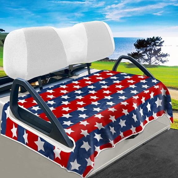 American Flag Golf Cart Seat Covers, Universal Fit for EZGO, Club Car, Yamaha 51"x31", 2 Passenger Golf Cart Seat Protector, Durable Washable