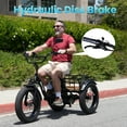 thumbnail image 3 of Electric Folding Tricycle for Adults, 750W(Peak 1350W), 48V13Ah Ebike, 20"x4.0" Aluminum Folding Fat Tire 3 Wheel Electric Trike, Max 20MPH Hydraulic Brake, Rear Motor Differential, 3 of 8