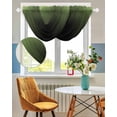 thumbnail image 3 of Waterfall Valances for Windows, Dark Sea Green Black Ombre Kitchen Sheer Valance Curtains, Modern Gradient Abstract Art Rod Pocket Elegant Swag Valances for Living Room Bedroom, 47.2"x38.5", 2 Panel, 3 of 8