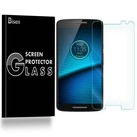 Motorola Droid Maxx 2 [3-Pack BISEN] Screen Protector Tempered Glass, 9H Hardness, Anti-Scratch, Anti-Shock, Bubble Free, Shatterproof