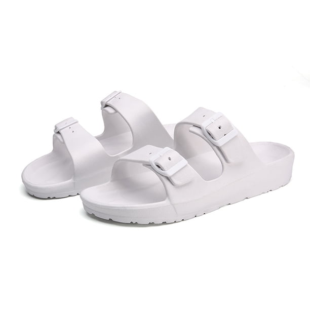 Guardurnaity Sandalias ligeras sin cordones, cómodas y antideslizantes para mujer en verano. Pantuflas de verano para mujer. Calzado Blanco Talla 41