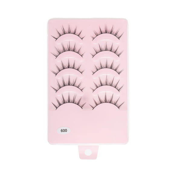 Unique Bargains 5 Pair Natural False Eyelashes for Makeup Black 009