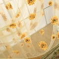 thumbnail image 6 of Sunflower Window Curtain, Sun Flower Floral Voile Sheer Curtain Panels Tulle Room Salix Leaf Sheer Gauze Curtain for Living Room, Bedroom, Balcony - Rod Pocket Top blue 95*200cm yellow 100*200cm, 6 of 9