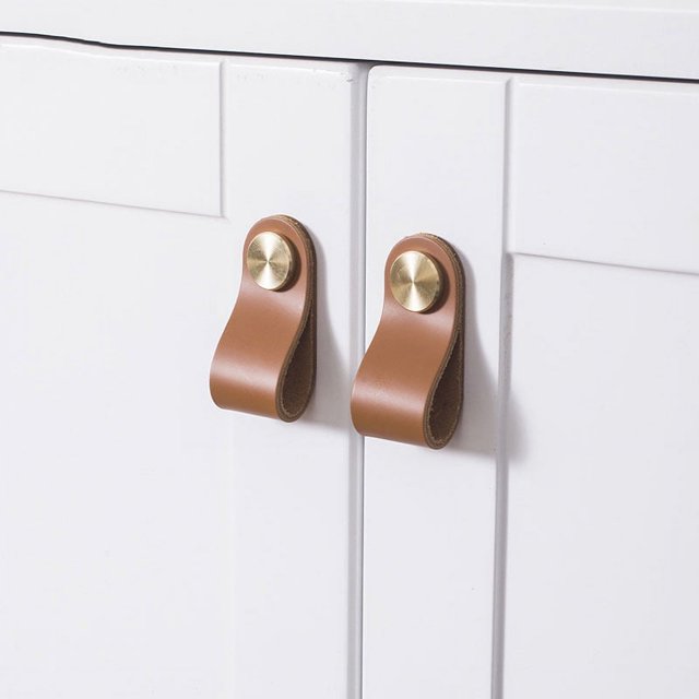 4 PCS Tirador de cuero para muebles Tirador de puerta de cuero Tiradores de armario de cuero Tirador de puerta de cocina de cuero Tirador de puerta de armario de cuero marrón Rojo Verde