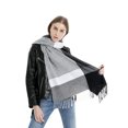 thumbnail image 3 of Zhengup Autumn/Winter Selling an And American Style Colored Striped Fringe Scarves Fashion Versatile One Piece For Shipping, 3 of 9