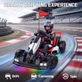 thumbnail image 3 of Licensed Porsche 36V Electric Go Kart for Kids,600W Drift Ride on Toys Ages 6-12, Adjustable Seat,LED Lights, 2 Speed Mode, White, 3 of 10