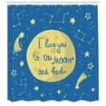 thumbnail image 3 of Ambesonne I Love You Shower Curtain, Comet Astronomy Star, 69"Wx70"L, Yellow Violet Blue, 3 of 3
