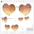 thumbnail image 2 of Womens Retro Bubbly Heart Shape Metal Rim Sunglasses Gold White - Brown, 2 of 8