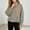Khaki, variant on Womens Zip Up Jacket Plaid Turtleneck Loose Top Casual Long Sleeve Blouse Relaxed Fit Plaid Pullover Soft Clothing for Fall Winter Office Streetwear