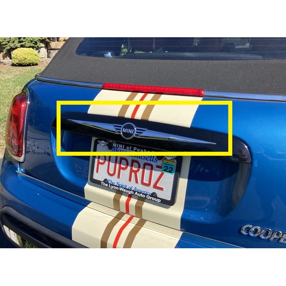 LB72880 Polished Top License Bar Trim 2Pc Fits 18-23 Cooper Convertible