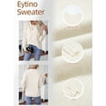 thumbnail image 6 of Eytino Womens Sweaters Pullover Sweaters for Women Trendy Crewneck Long Sleeve Cable Knit Sweater Casual Fall Sweater Tops White S, 6 of 9