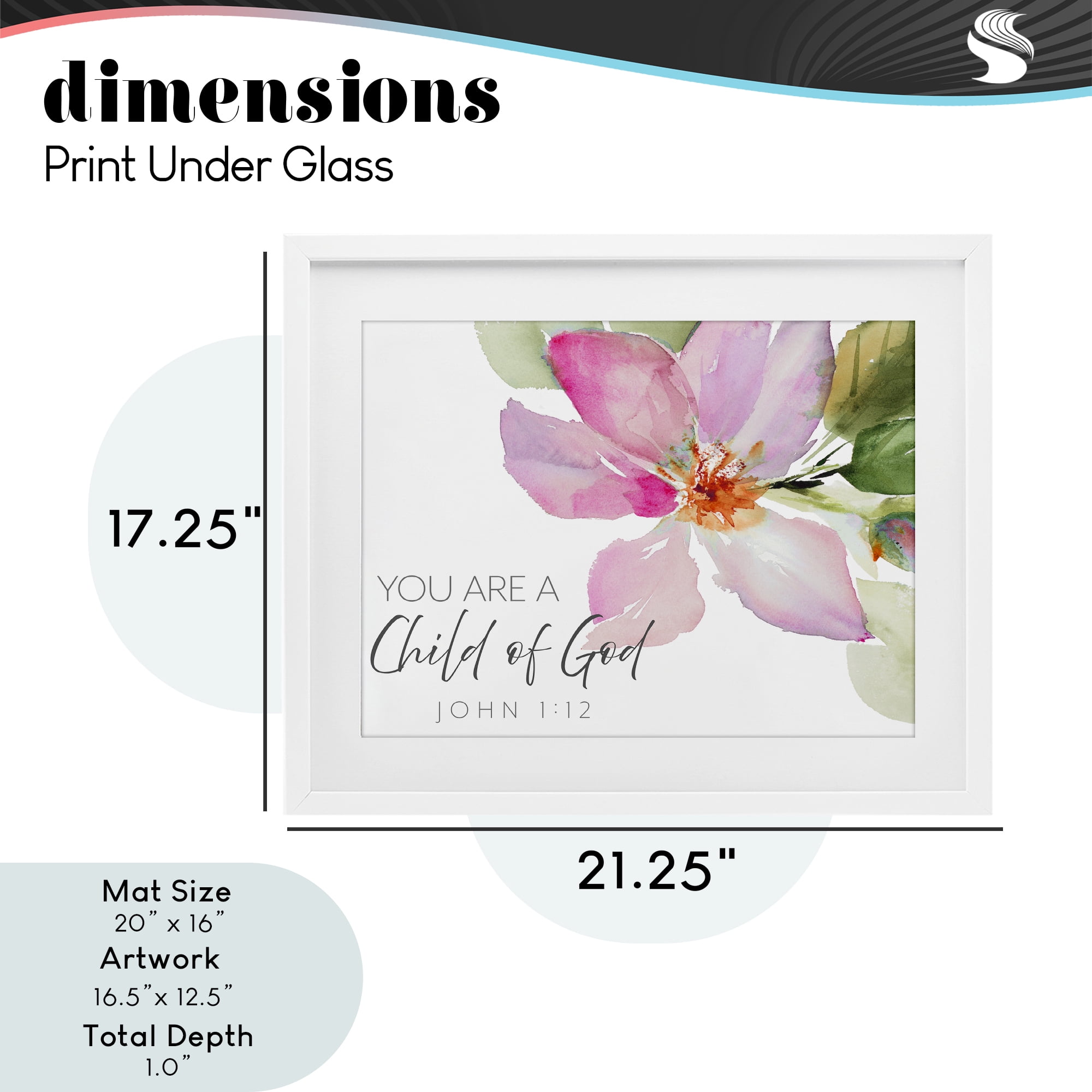 Stupell Industries Child Of God Pink Flower White Framed Print Under Glass, design by Lanie Loreth