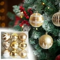 thumbnail image 5 of Eolstice Christmas Ball Ornament Set Golden Design, Decorative Tree Hanging Spheres, Holiday Decor Party Festival Celebration Shiny Metallic Decorations, 5 of 7