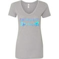 thumbnail image 3 of Inktastic Mermaid Vibes Text in Blues Women's V-Neck T-Shirt, 3 of 5