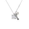 thumbnail image 2 of Delight Jewelry Silvertone Imagine Create Become - Love and Lock Charm Necklace, 18"+1", 2 of 4
