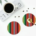 thumbnail image 5 of Kll Round Shape Drink Coasters Set Of 4,Pu Leather Absorbent Coasters Set Decorative Coffee Cup Coasters Housewarming Gift For Home Decor-Mexican Serape Blanket Stripes, 5 of 9