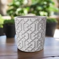thumbnail image 5 of Cement Round Pot with Embossed Interlocking Shapes and Freckled Holes Design Body LG Washed Finish Dark Gray, 5 of 8