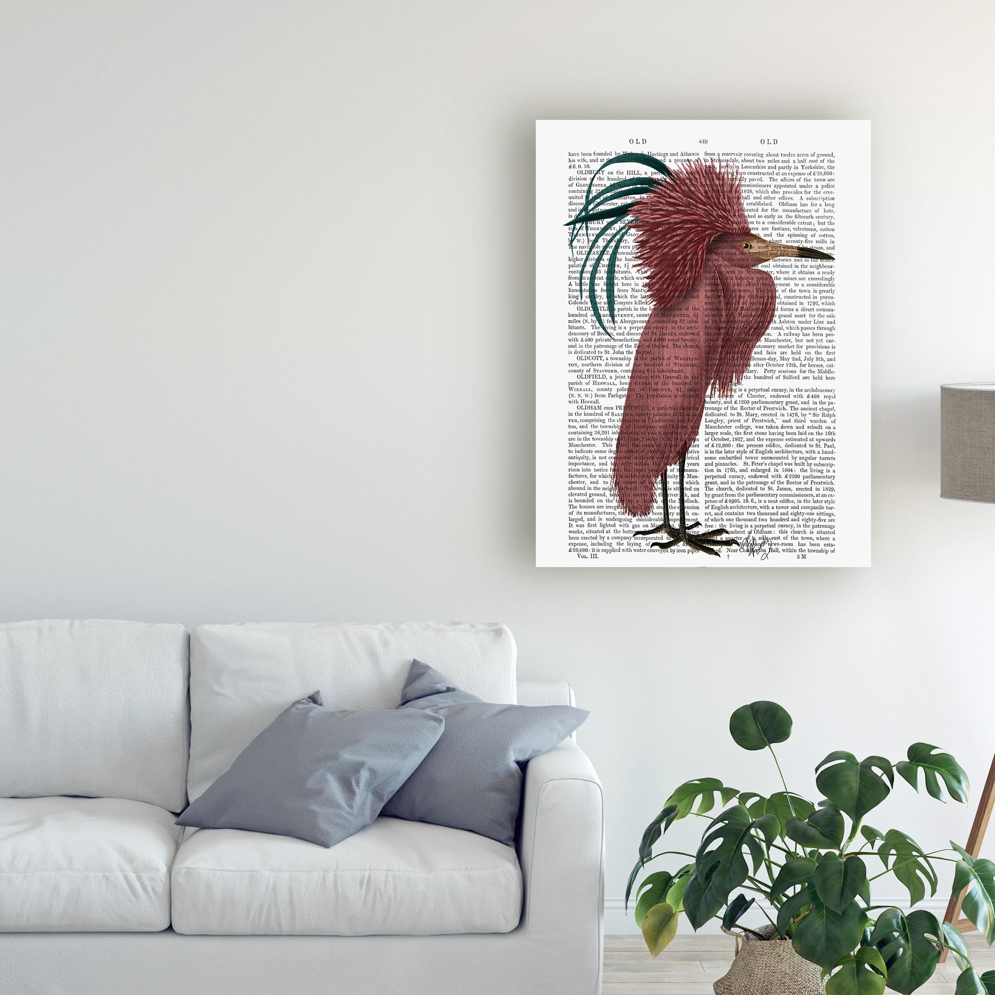 Trademark Fine Art 'Crested Marsala Bird' Canvas Art by Fab Funky
