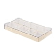 thumbnail image 3 of Caja de almacenamiento de piezas de movimiento de reloj jinwen Organizador de aretes y collares bandeja a prueba de polvo beige, 3 of 8