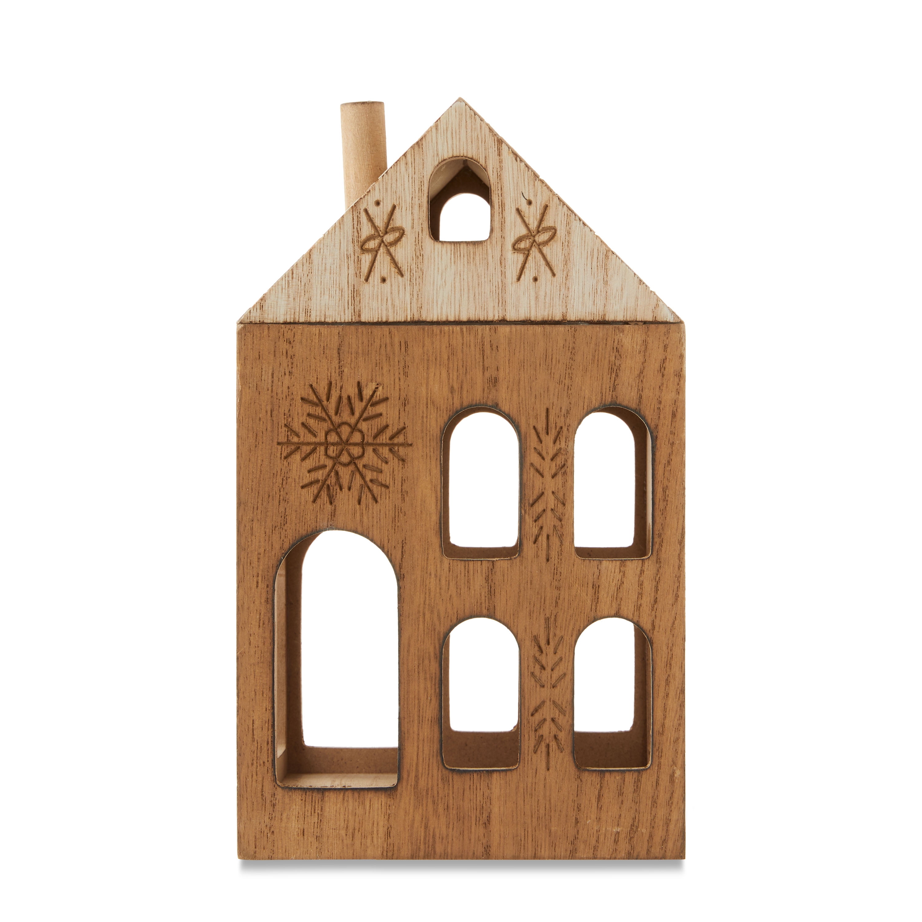 Wood House Christmas Decoration, Brown, 9.25", by Holiday Time