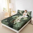 thumbnail image 4 of Homewish Ancient Princess Queen Sheet Sets, Magical Fox Animal Flat Sheet, Vintage Japanese Style Queen Fitted Sheet, Breathable Home Decor, 4 Pieces, 4 of 7