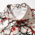 thumbnail image 5 of Camisas Vaqueras Para Hombre Camisa superior hawaiana de verano para hombre Camisa superior con estampado floral Camisa elegante con botón de cuello vuelto de manga corta (Khaki, S), 5 of 5