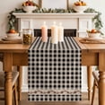 thumbnail image 2 of Table Runner 108 Inches Long for Kitchen Dining, Western Texas Star Retro Dresser Scarf Farmhouse, Dining Table Decorations for Wedding/Parties, Country Vintage Black Beige Plaid 13 x 108 In, 2 of 8