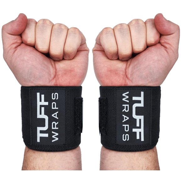 TuffWraps Correas de muñeca de 16.0 in para gimnasio – Sin presillas para el pulgar – Levantamiento de pesas y soporte de prensa de banco – Correas de muñeca duraderas accesorio de gimnasio para un me