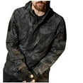 thumbnail image 3 of VBTAPA Men's Camo Rain Jacket Lightweight Waterproof Hooded Raincoat Outdoor Military Tactical Jacket Hiking Windbreaker Jackets with Zipper Pockets Big Deal Days Black XXXL, 3 of 4