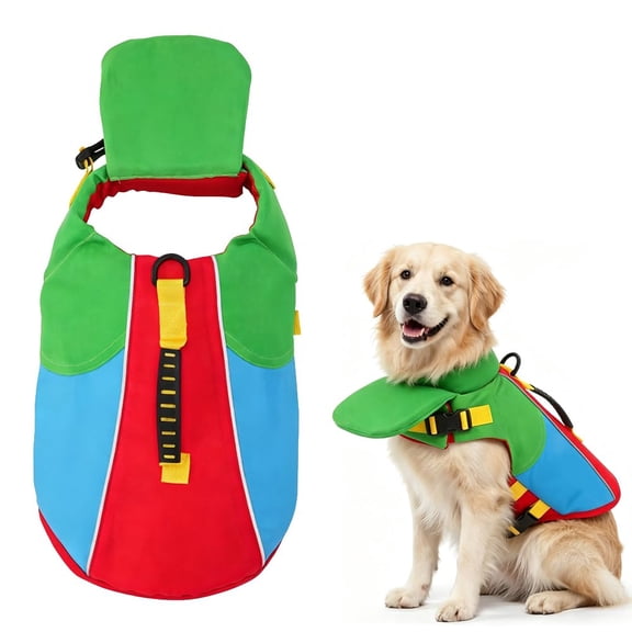 Dog Life Jacket with Chin Float, 2026 Premium Front Float Dog Life Jacket with Chin Support for Pool Boating Pet Supplies, Dog Life Jackets with Head Support for French Bulldog XS to XXL