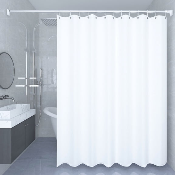 AUQ Vinyl Shower Curtain White,White,70"X72" - 1 Pkg,white shower curtain,shower curtain white