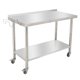thumbnail image 1 of Yeshouse Mesa de acero inoxidable para preparación y trabajo con protector contra salpicaduras, mesa de cocina resistente con estante inferior ajustable y patas para restaurantes, hogares y hoteles, 1 of 6