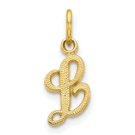 Preppy Monogrammed Gifts - 14k Yellow Gold Casted Initial Monogram Name Letter L Pendant Charm Necklace Gifts For Women For Her
