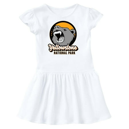 

Inktastic Yellowstone Growling Bear Gift Toddler Girl Dress