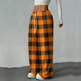 thumbnail image 5 of Hearthz Women Fleece Pajama Bottoms Plaid Soft Fuzzy Elastic Waist Wide Leg Lounge Pants with Pockets Fall Winter Warm Pajama Bottoms, 5 of 6
