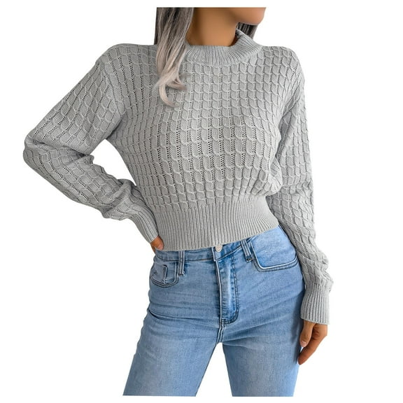 Kayannuo Pullover Sweaters for Women Long Sleeve Womens Sweaters Plus Size Fall Solid Women's And Winter Fashion Round-Neck Sweater Tops