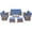 Brown/Blue, variant on Jentlehouse 10 Pieces Outdoor Patio Furniture Set with 4 Swivel Rocking Chairs,Wicker Rattan Sofa Set Outdoor Sectional Conversation Set for Garden Lawn Balcony