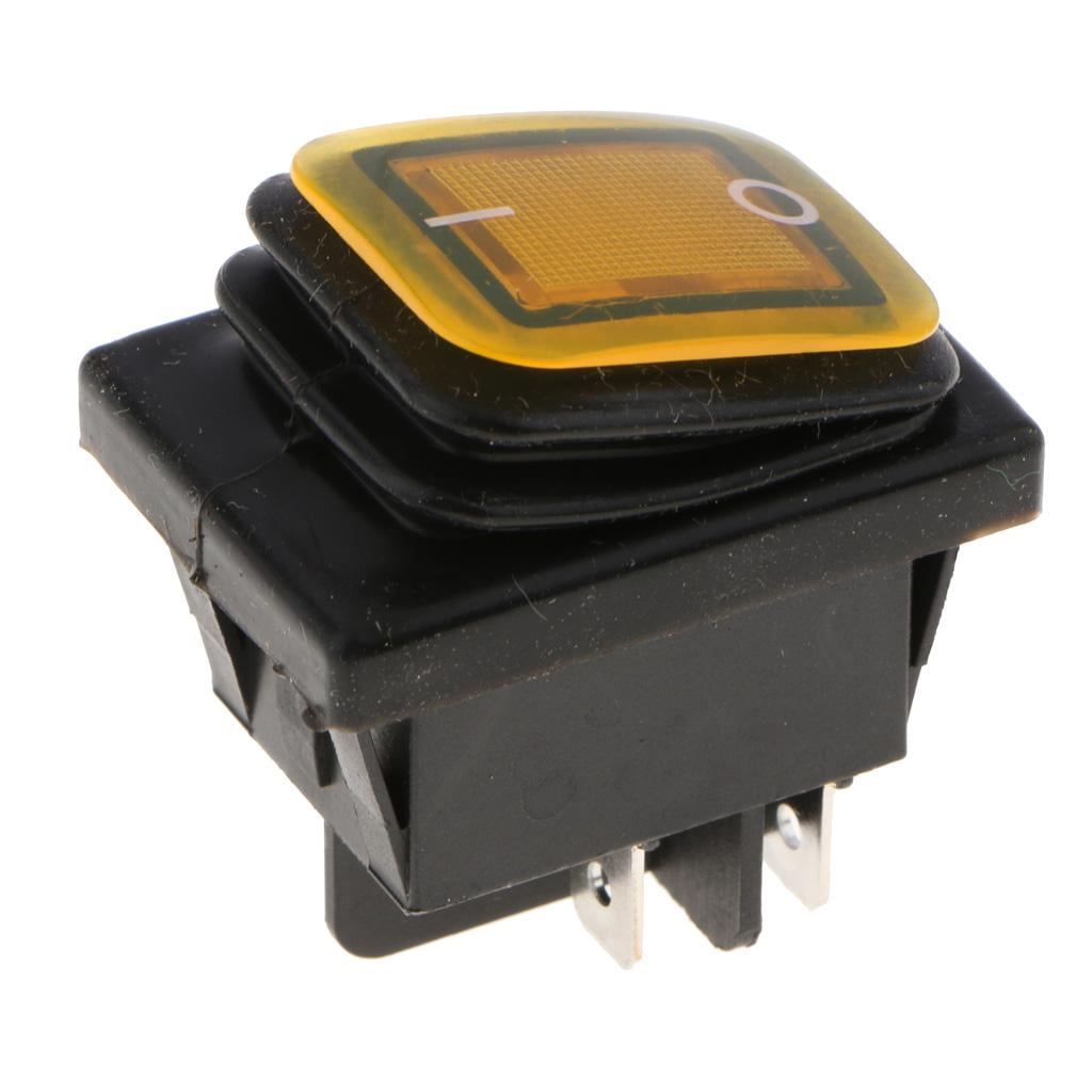 4 Pole Push Button Toggle Switch Control Switches for of Yellow