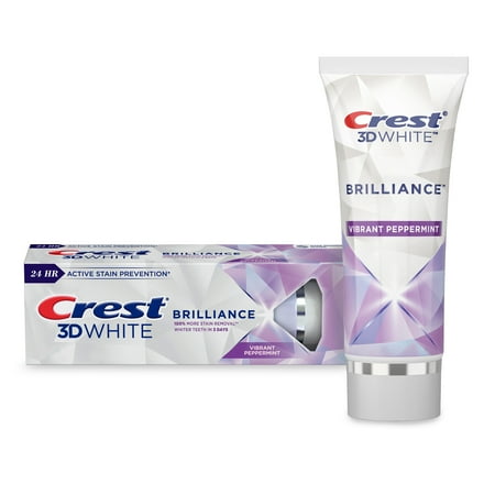Crest 3D Whte Brill Whitening Toothpaste  Vibrant Peppermint  3.5 oz