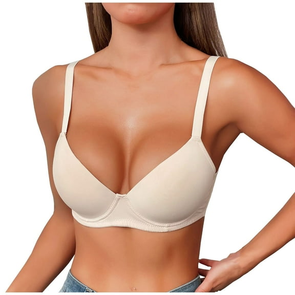 XFLWAM Women's Plus Size Comfy Support Bras Trendy Push up Lift Seamless Bra No Slip Fit Wire Free Soft Cup Bra