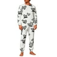 thumbnail image 1 of Pyjama pour Couple, Ensemble de Nuit Assorti pour Lui et Elle, Haut à Manches Longues à Col Rond avec Pantalon à Double Poche, Tenue d'Intérieur Douillette pour Cadeau de la Saint-Valentin, Détente à la Maison, Vêtement de Nuit Décontracté, 1 of 8