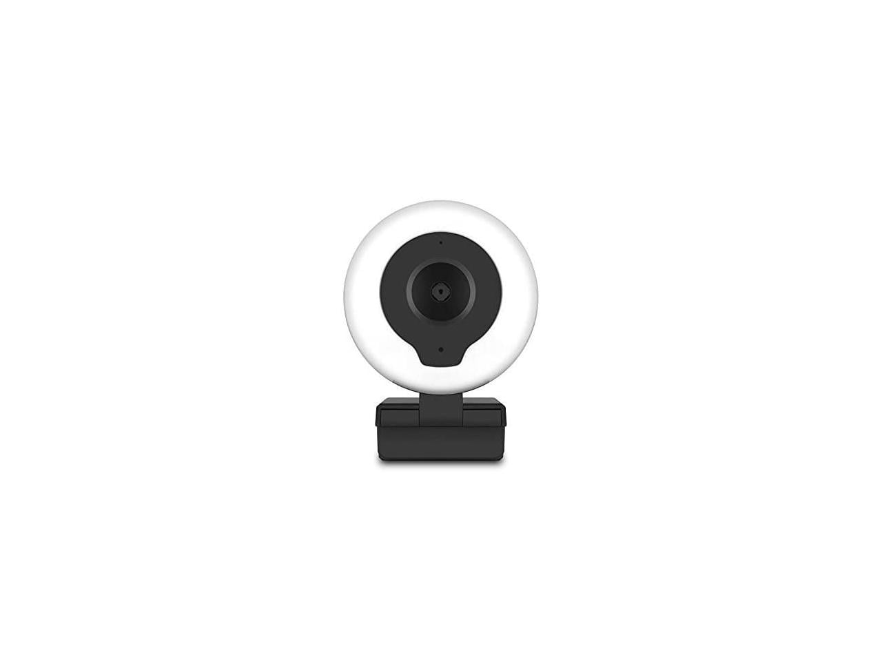 Aluratek 2K HD Ring Light Webcam with Tripod, Black/White