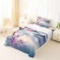 thumbnail image 5 of Homewish Pink Purple Cherry Blossom Twin Sheets,Japanese Style Bedding,3-Piece,1 Fitted Sheet and 1 Pillowcase, 5 of 6